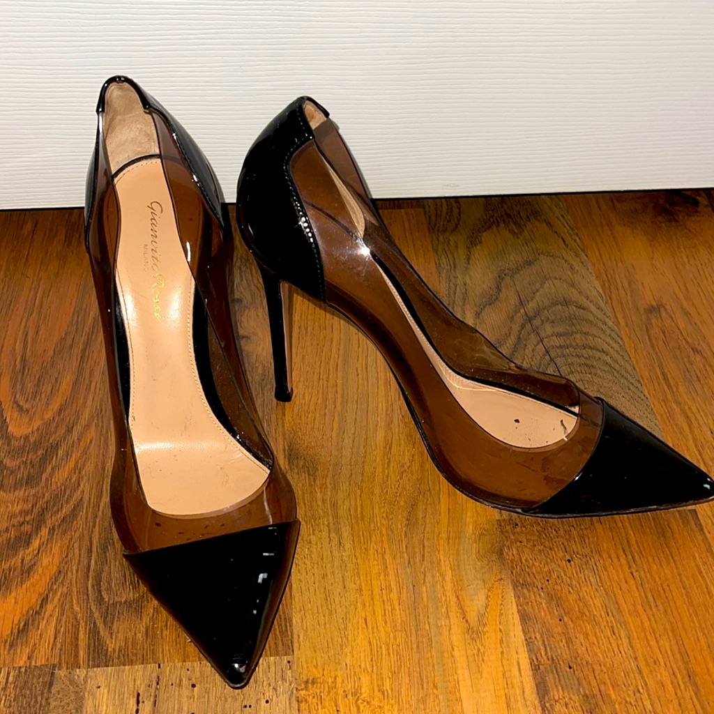 Rossi Black Clear Pumps. Worn Only Once!